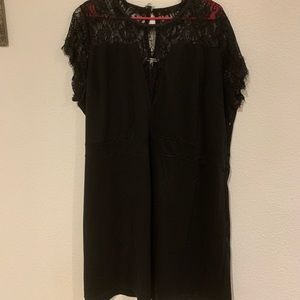 Black Lace mock neck dress